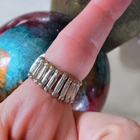 Turquoise Stone Silver Tone Stretch Ring 💥3 for $24💥 - Picture 12 of 12